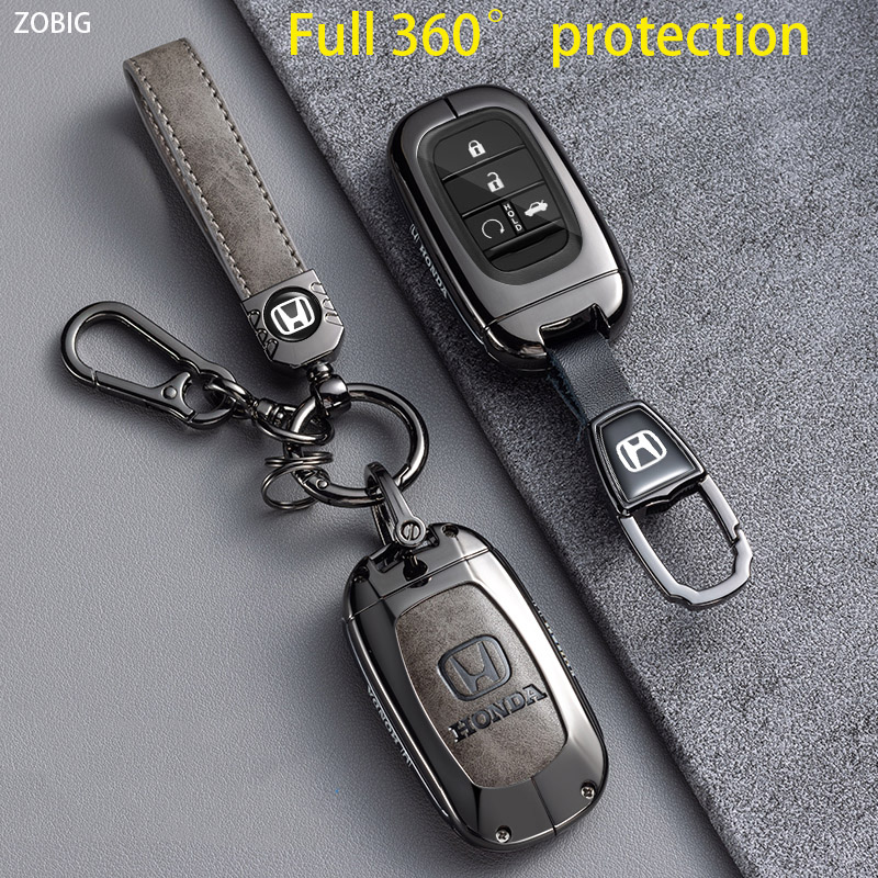 ZOBIG leather Key Fob Cover for Honda Car Key Case Shell with