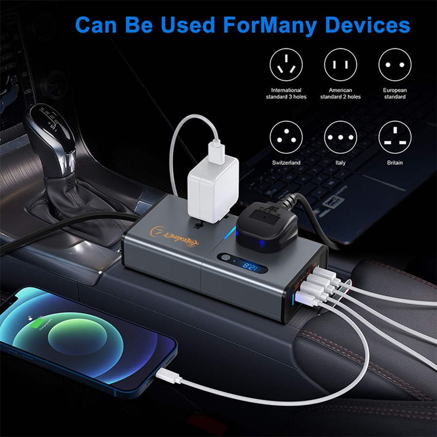 LST 200W Car Power Inverter Newly Car Plug Adapter Outlet Charger DC