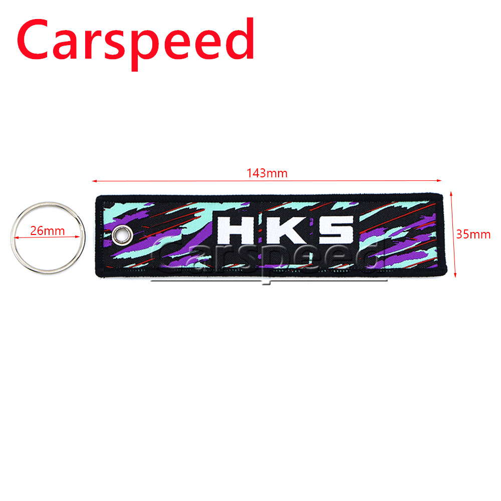 1PCS JDM Racing Style HKS Power Removable Lanyard Car Keychain Work ID ...