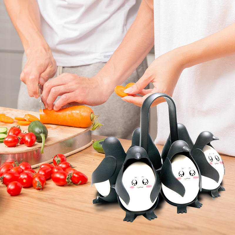 Penguin-Shaped Boiled Egg Cooker, Hard Boiled Eggs Penguin Shaped Cooker &  Silicone Holder Accessories, Easy Egg Microwave Cooking & Pot Boiling  Silicone Cooker Kitchen Tools, Penguin Shaped Egg Holder For Hard Boiled