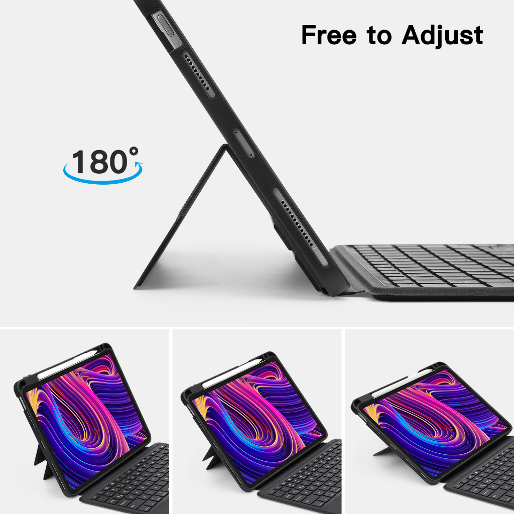 Goojodoq for ipad Magnetic Removable Kickstand Case with Bluetooth ...