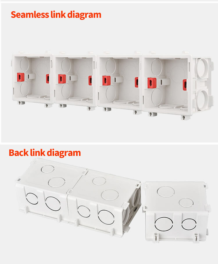 Vollia 86 * 86/118 * 72/146 * 86mm Socket Switch Mounting Box PVC Wall ...