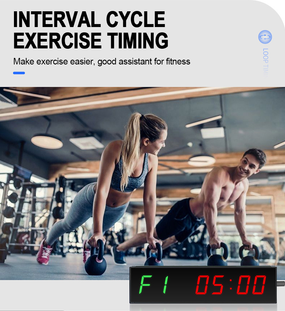 LED Large Screen Gym Timer 1.5Inch Digital Training Studying Count Down ...