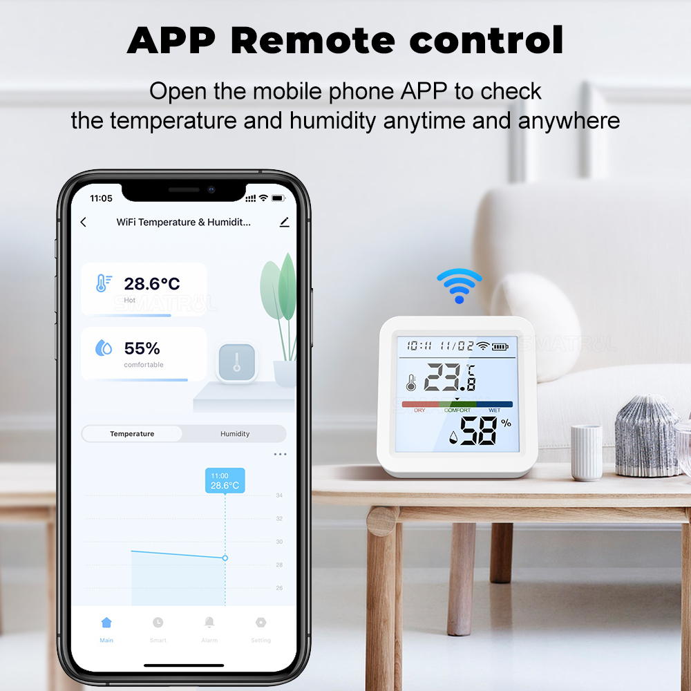 Temperature & Humidity Sensor - Real time Display on Mobile