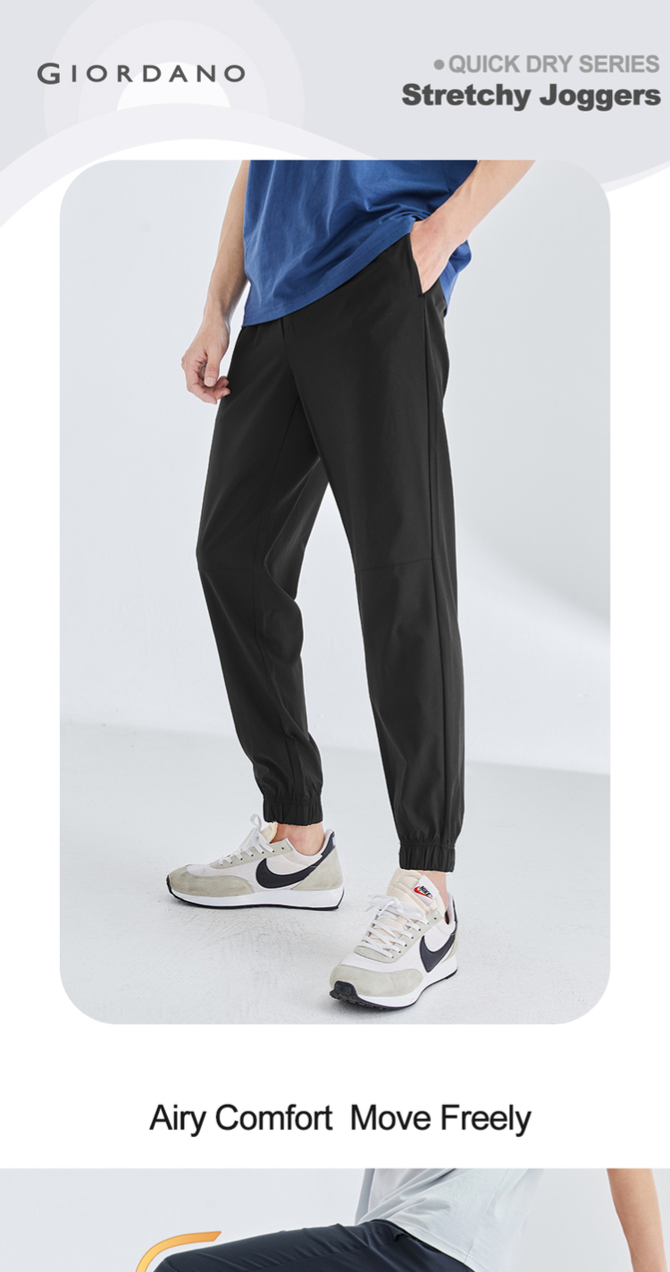 GIORDANO MEN Stretchy lightweight joggers 13111022 Shopee Singapore