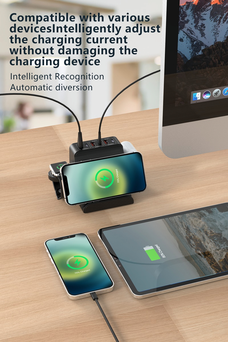 Universal 80W Multi PD Usb Charger Charging Station For Airpods Pro ...
