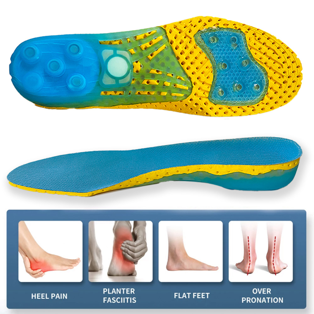 1 Pair Orthopedic Arch Support Insoles,Eva Spring Silicone Inserts,Flat ...