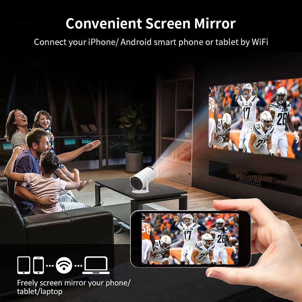Portable WIFI Projector 4K MINI Projector TV Home Theater Cinema HDMI ...