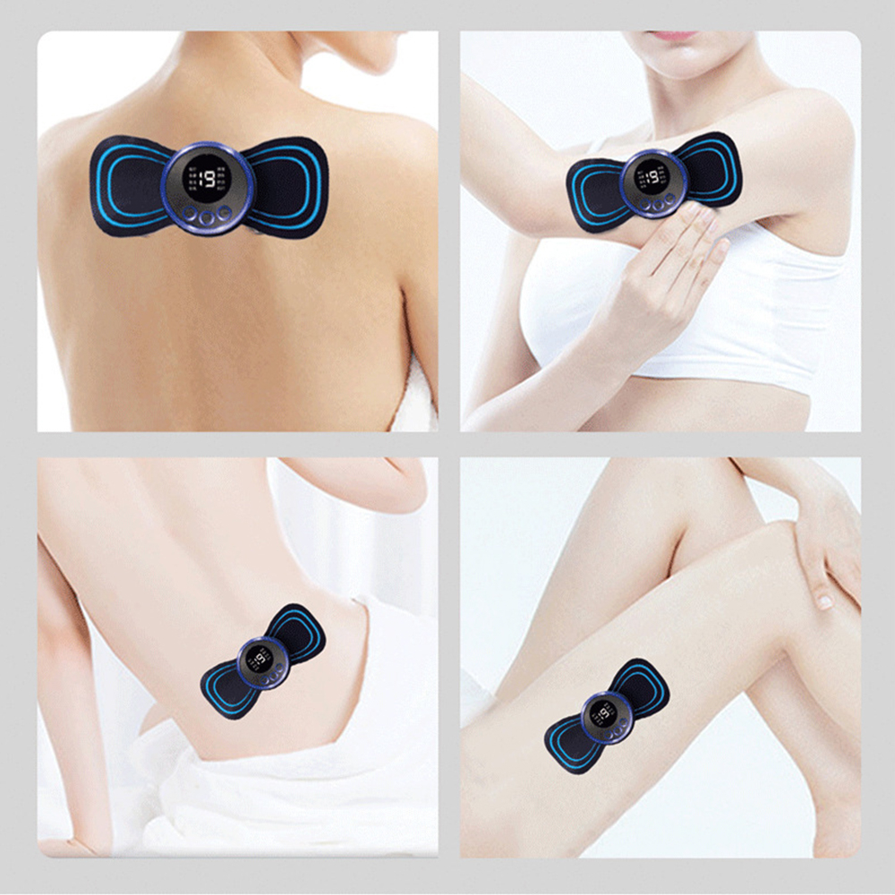 LCD Display EMS Neck Massage Electric Massager Cervical Neck Back Patch ...