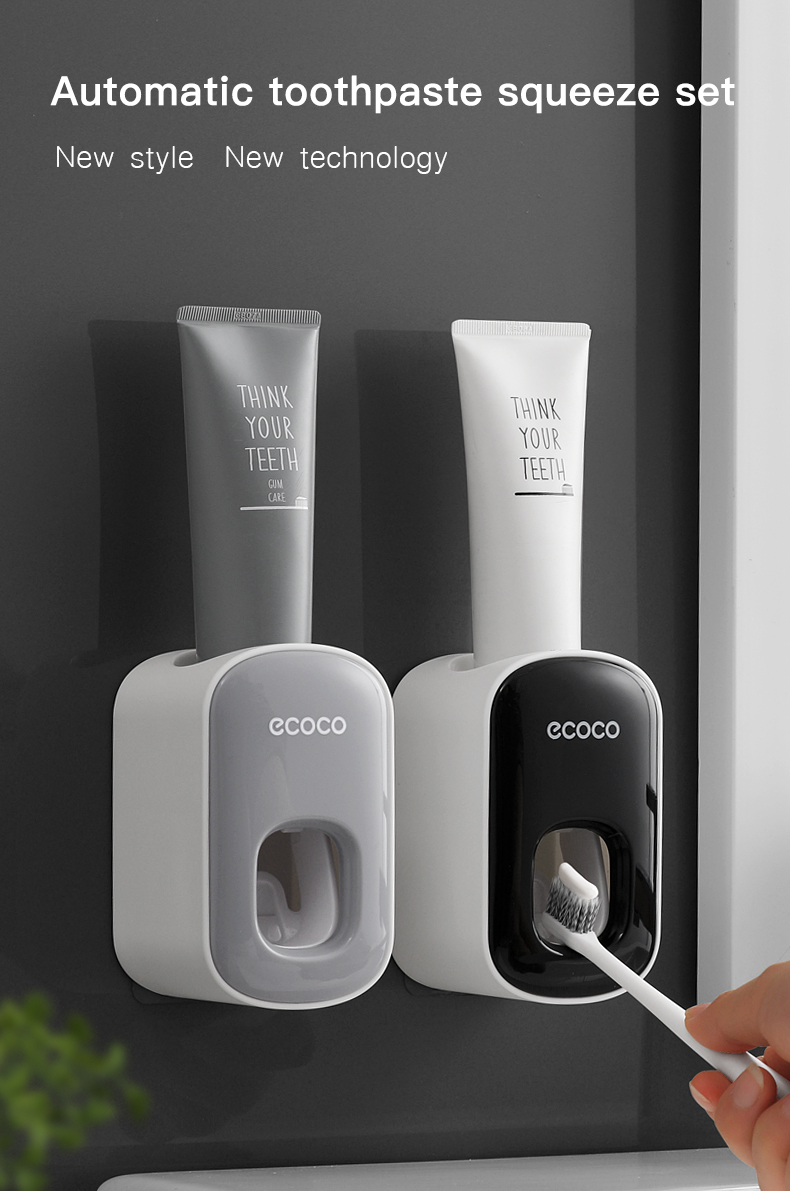 Ecoco Automatic Toothpaste Dispenser Wall Mounted Toothpaste Squeezer ...