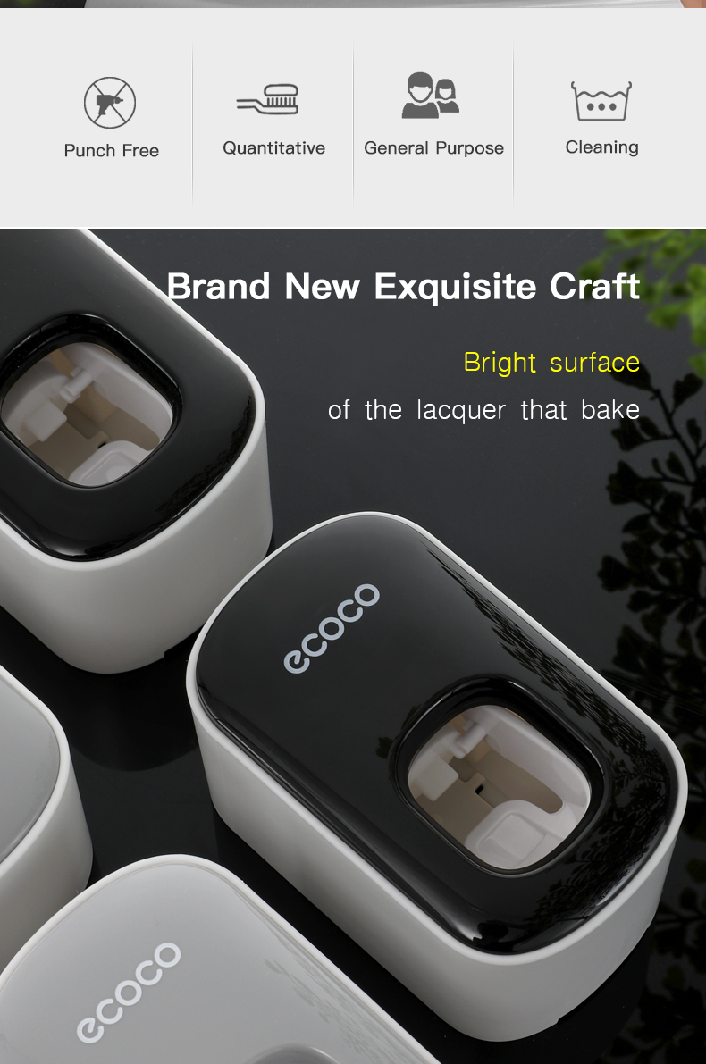 Ecoco Automatic Toothpaste Dispenser Wall Mounted Toothpaste Squeezer ...