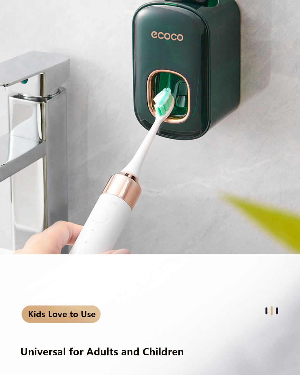 Ecoco Automatic Toothpaste Dispenser Wall Mounted Toothpaste Squeezer ...