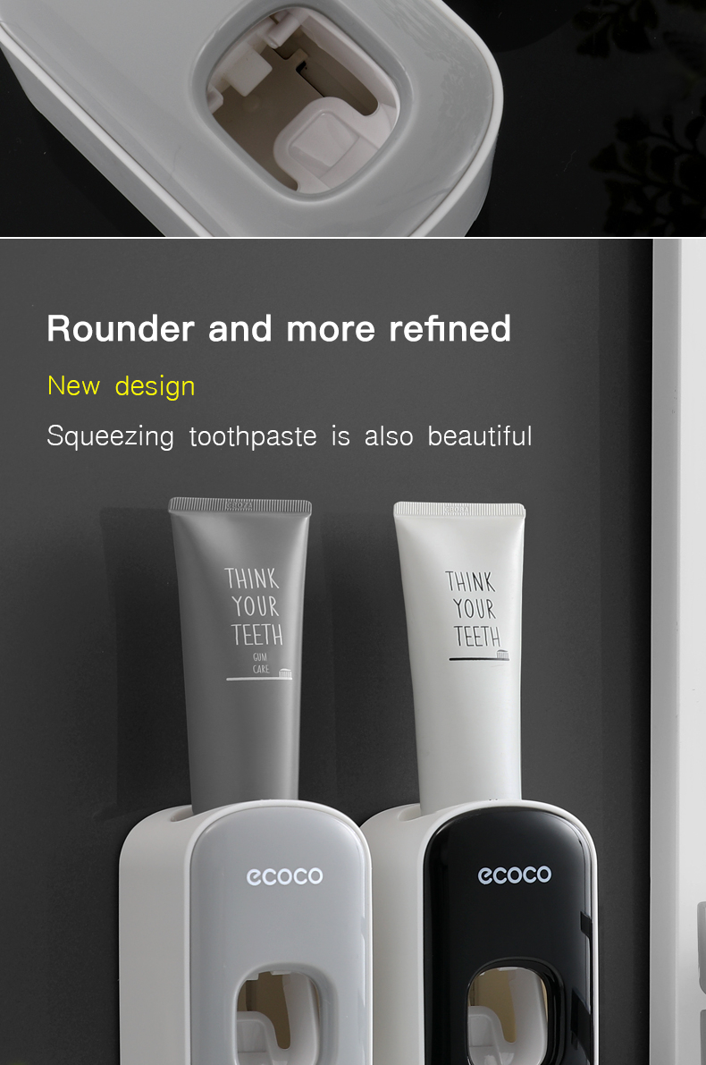 Ecoco Automatic Toothpaste Dispenser Wall Mounted Toothpaste Squeezer ...