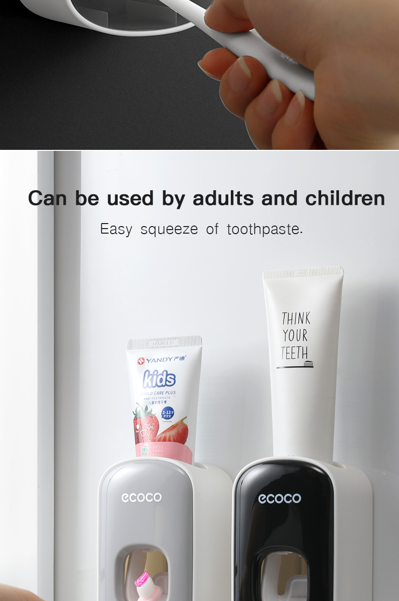 Ecoco Automatic Toothpaste Dispenser Wall Mounted Toothpaste Squeezer ...