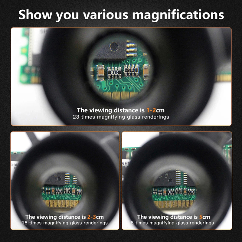 KIPRUN 8X15X23X Telescope Magnifier Dual，2LED Head-Mounted Illuminating ...