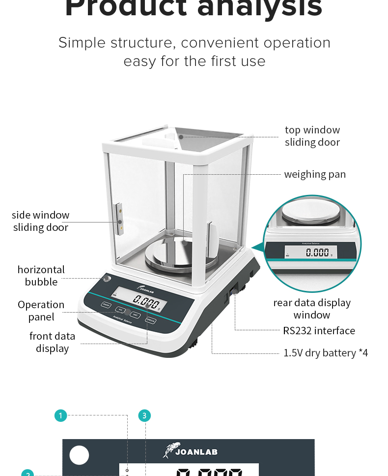 JOANLAB Digital Analytical Balance Laboratory Scales Microbalance ...
