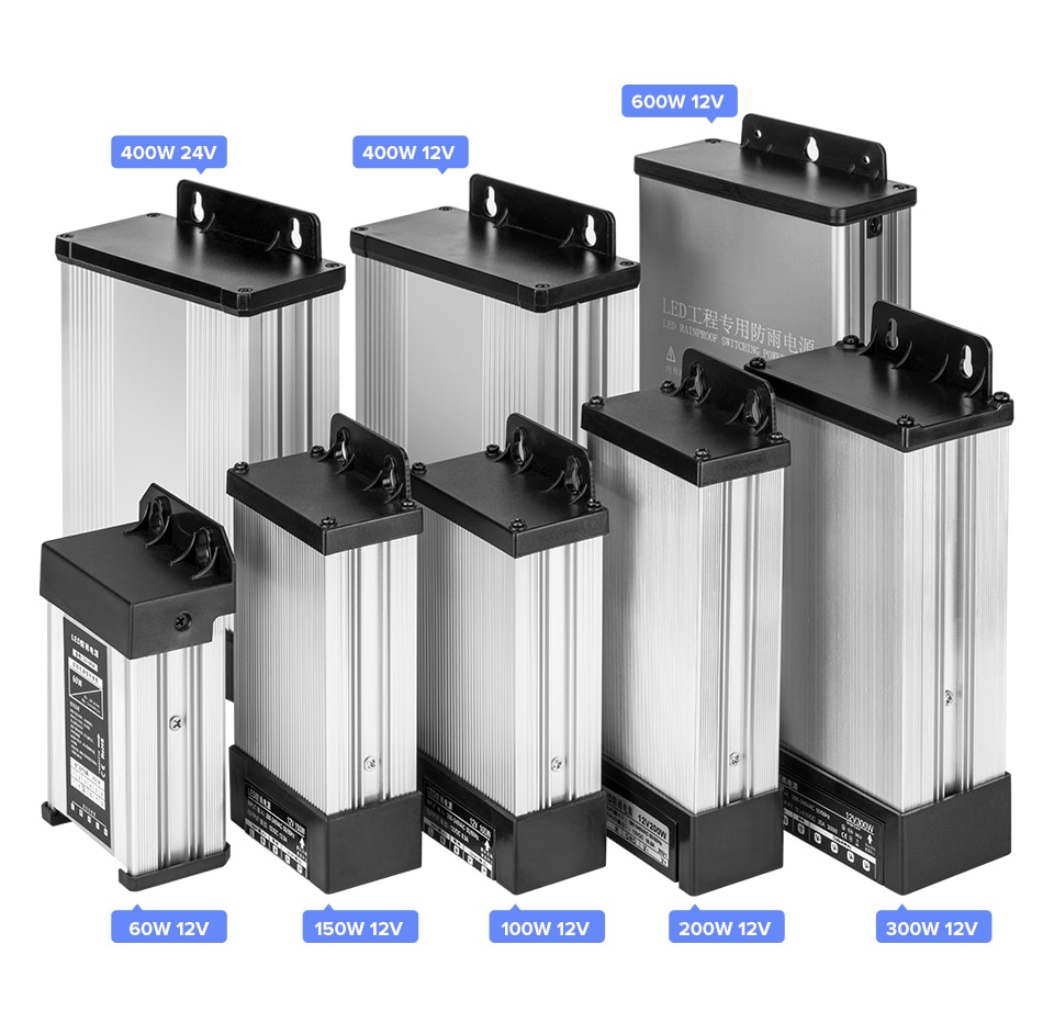 Transformer Adapter AC180V-240V to DC12V 24V IP65 Rain-proof Power ...