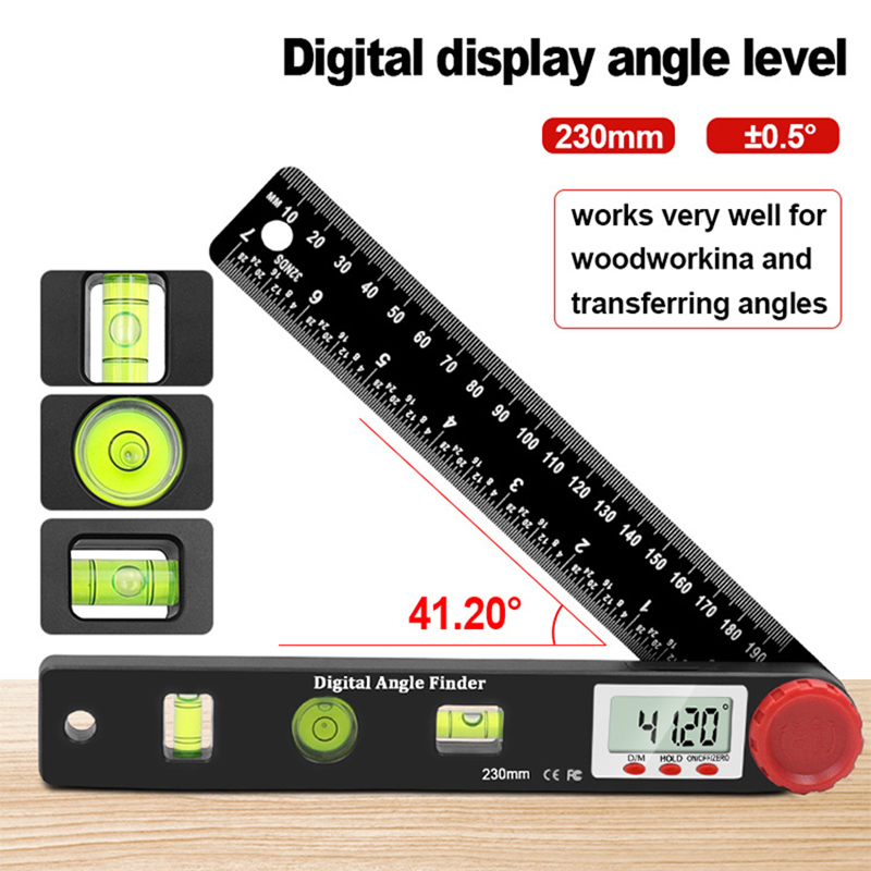 KIPRUN Digital Angle Finder, 4 in 1 Digital Protractor Ruler Level Tool ...