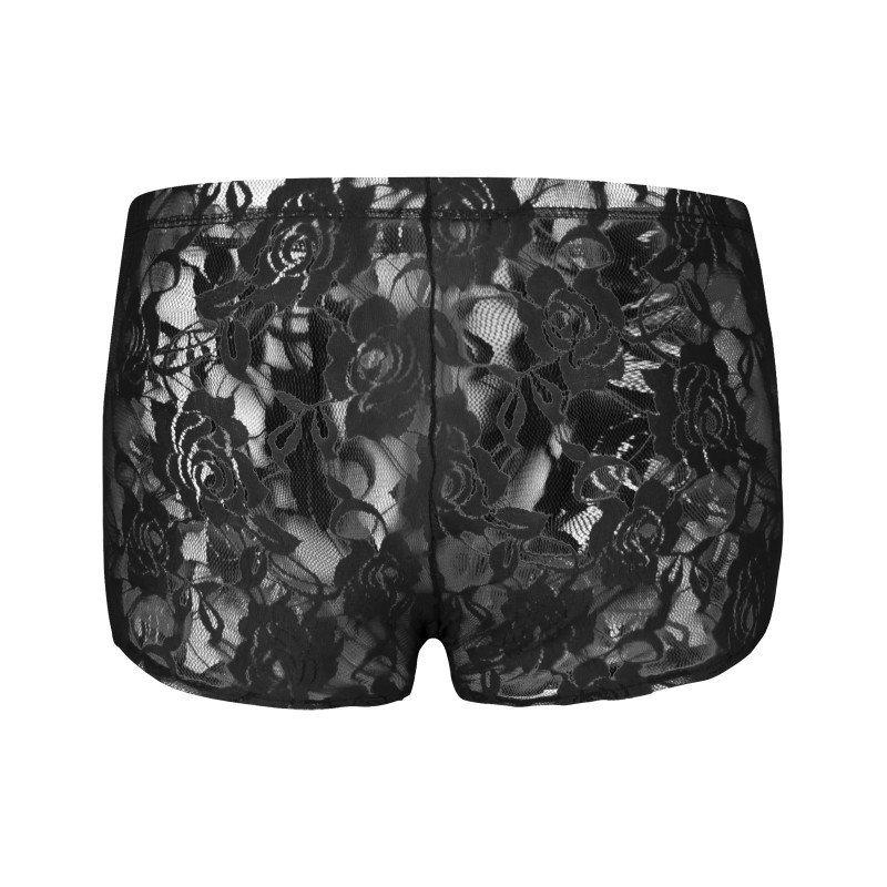 【CLEVER MENMODE】Sexy Mens Boxers Lace Printing Embroidery See Through ...