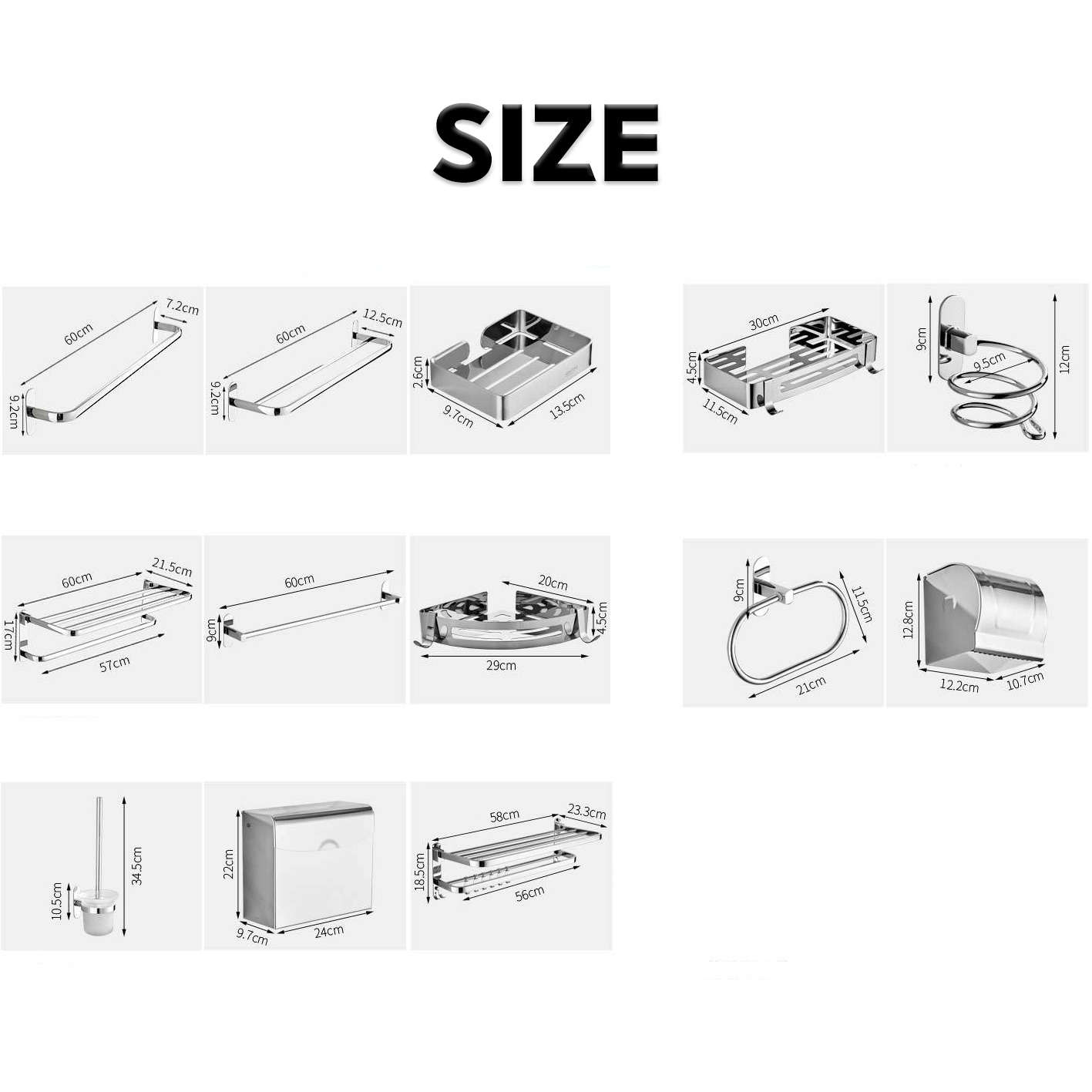 TYMYT bathroom accessories storage rack stainless steel no drilling ...