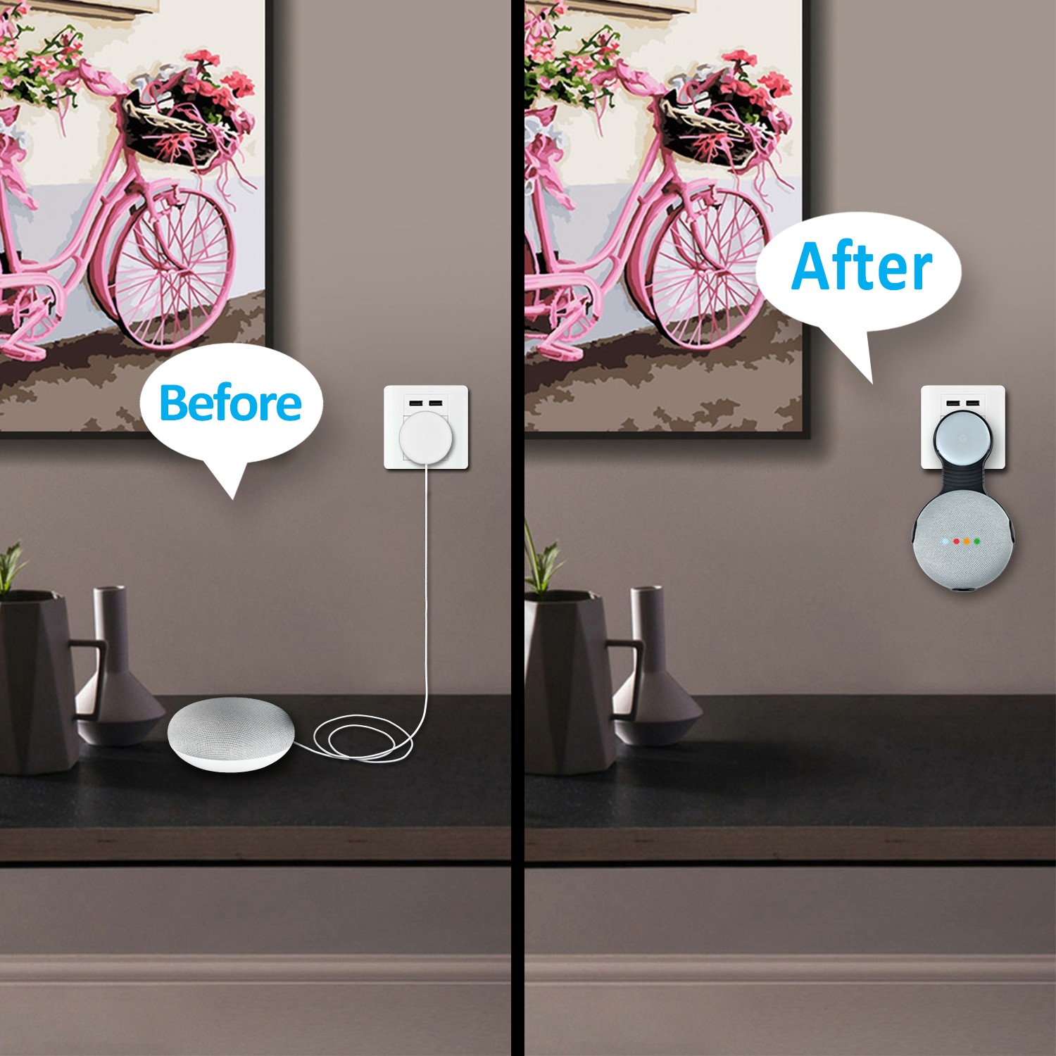 Wall Mount for UK Plug Google Nest Mini Smart Sprakers-Suitable for 1st ...
