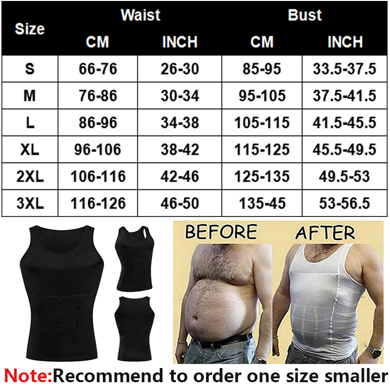 Men's Shaper Cooling T-Shirt Compression Shapewear Body Shaper Chest Binder  Shirt Slimming Waist Tummy Trimmer