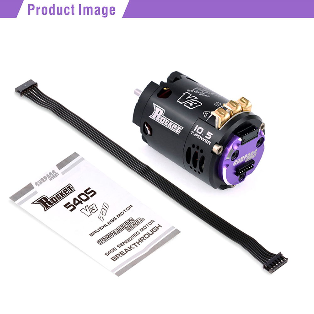 540 V3 10.5T Sensored Brushless Motor – For 1/10 1/12 RC Off-Road & Drift Cars, 3800KV - View #4