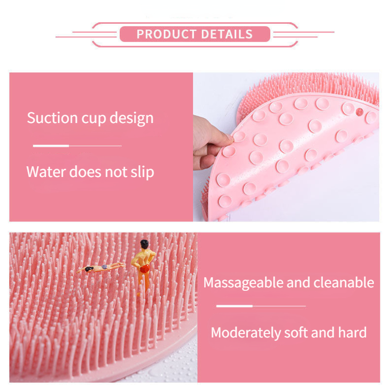 Exfoliating Shower Massage Scraper Bathroom Non-slip Bath Mat Back ...