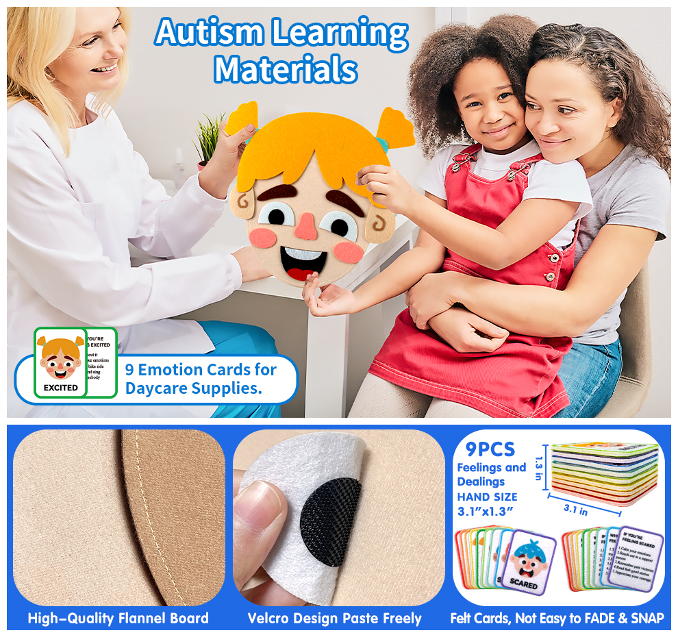 Kids Social Emotional Learning Busy Board with Emotion Cards for Faces ...