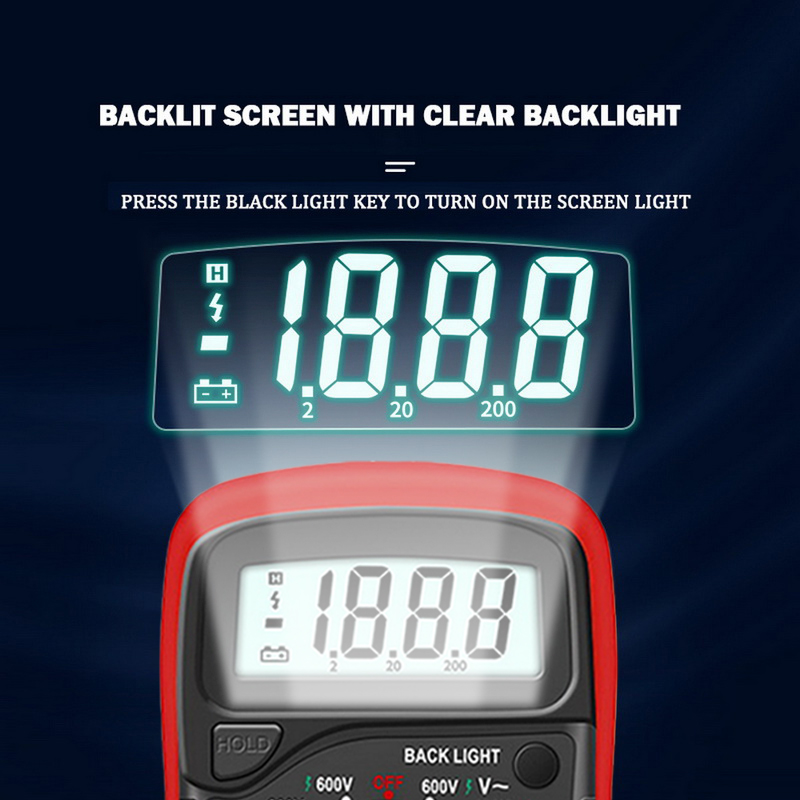 KIPRUN Digital Multimeter AC/DC Ammeter Volt Ohm Tester Meter ...
