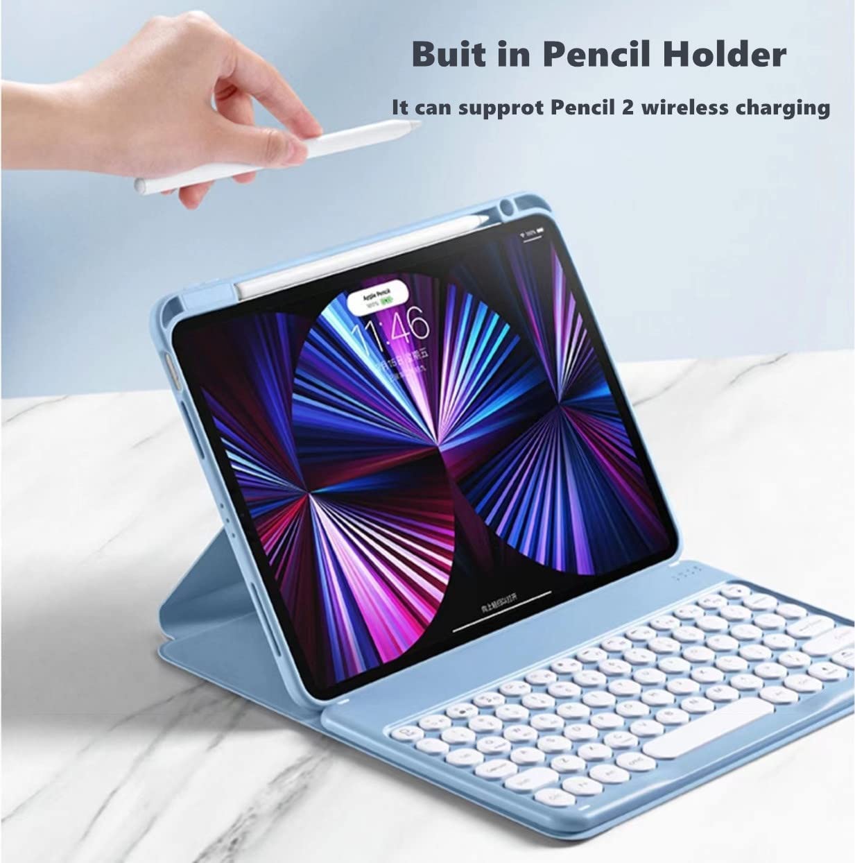 360° rotation Case with Touchpad Keyboard For iPad 7th Gen 8th 9th 10th ...