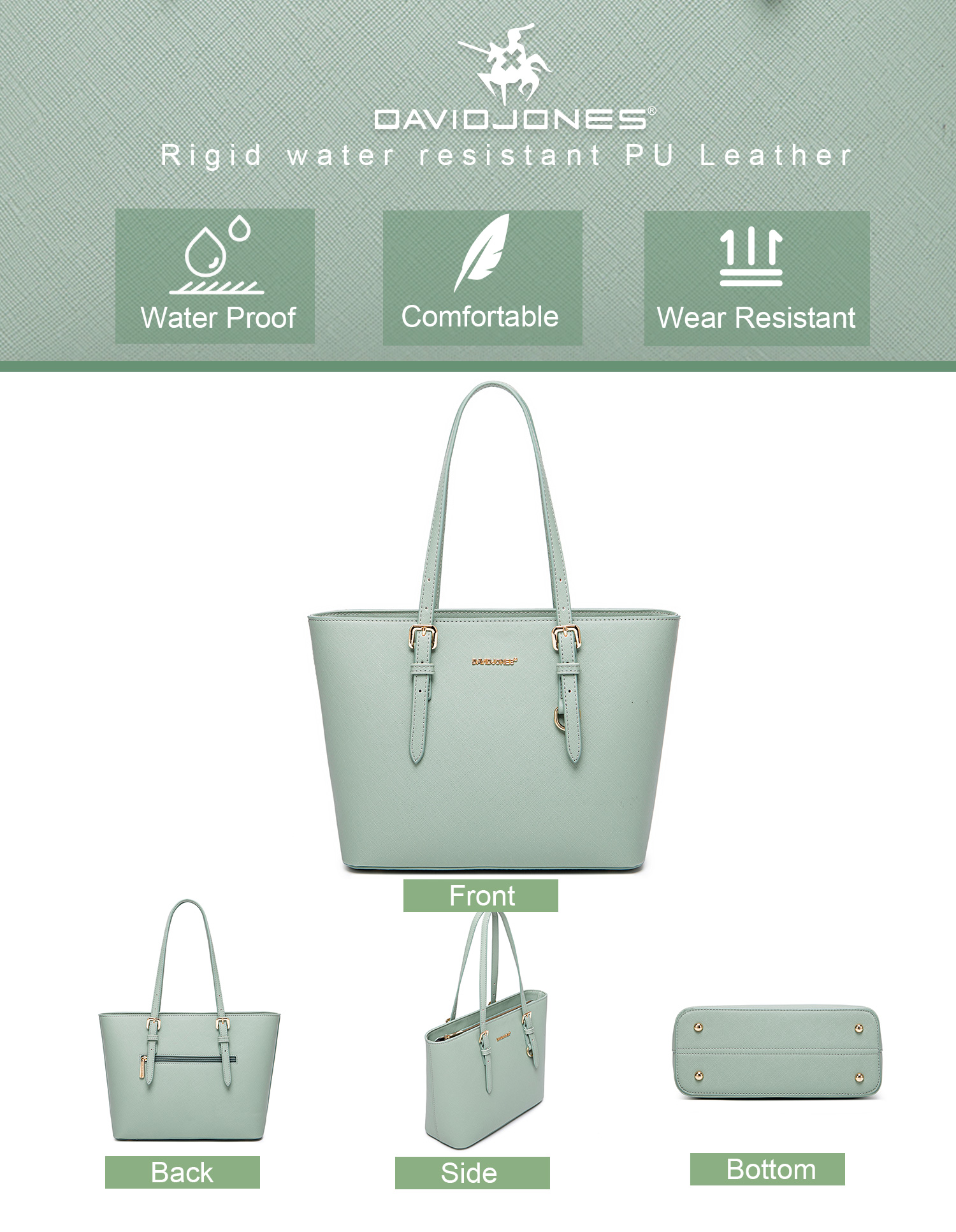 David Jones PU Leather Tote Bag main image 0