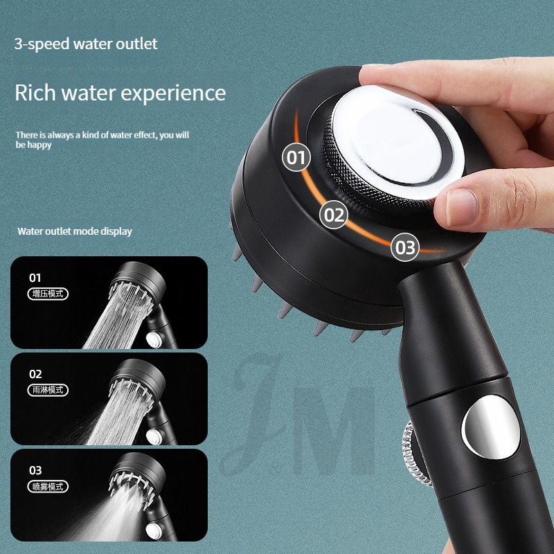 Kit 4 In 1 Massage Shower Head 3 Mode High Pressure Water Saving ...