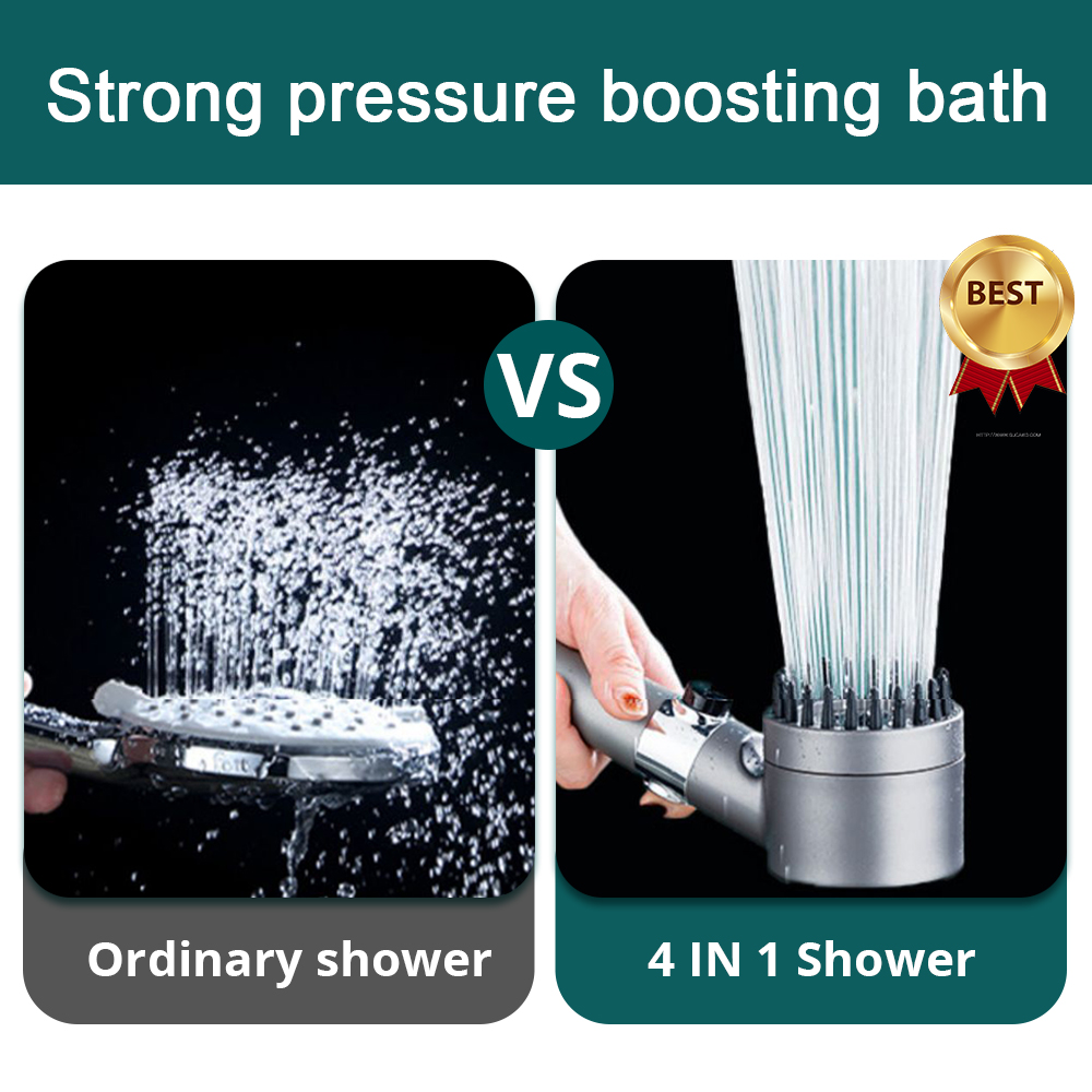 Kit 4 In 1 Massage Shower Head 3 Mode High Pressure Water Saving ...