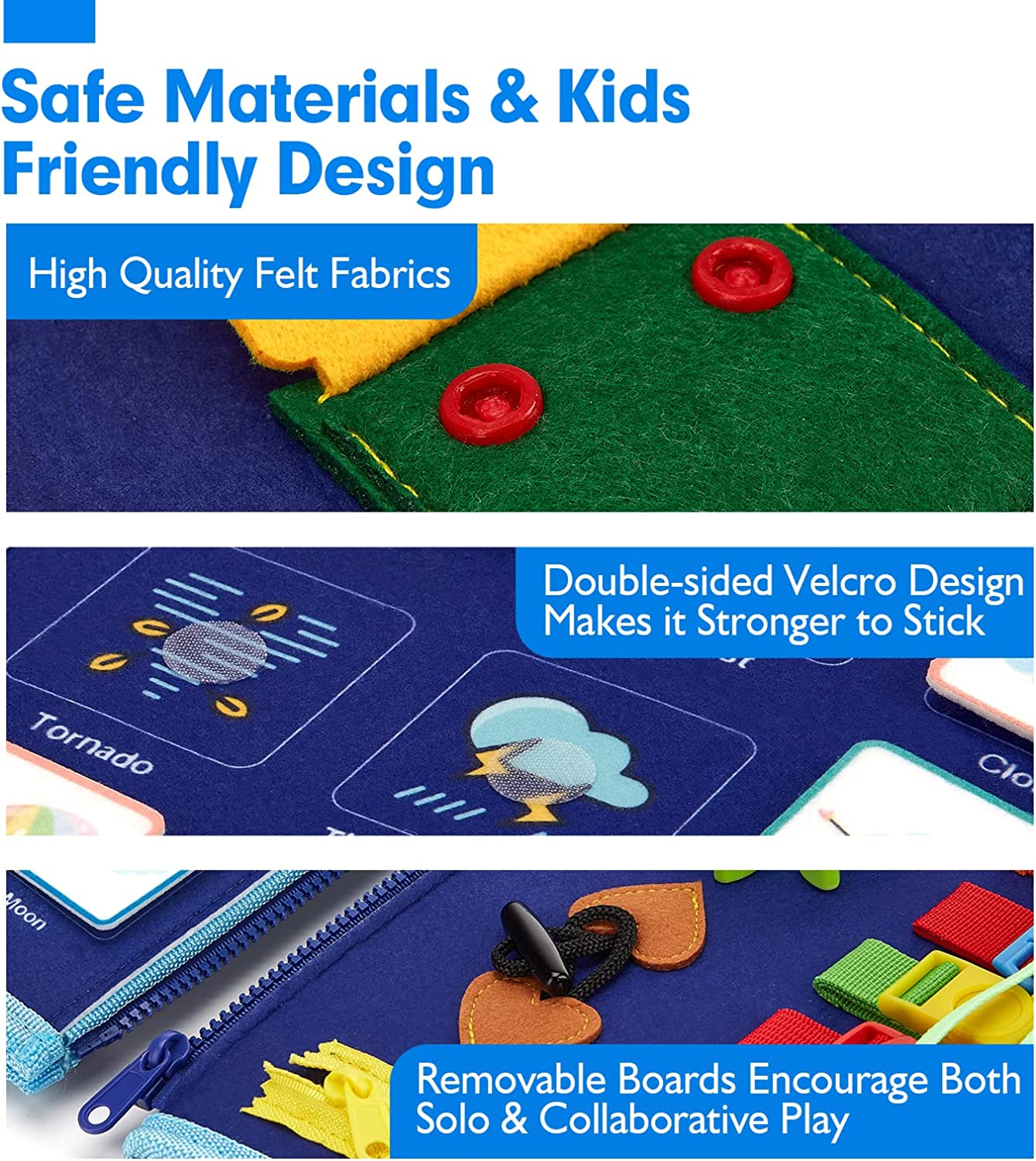 Montessori Toys Busy Board Kids Toys Toddler Fine Motor Skills Sensory ...