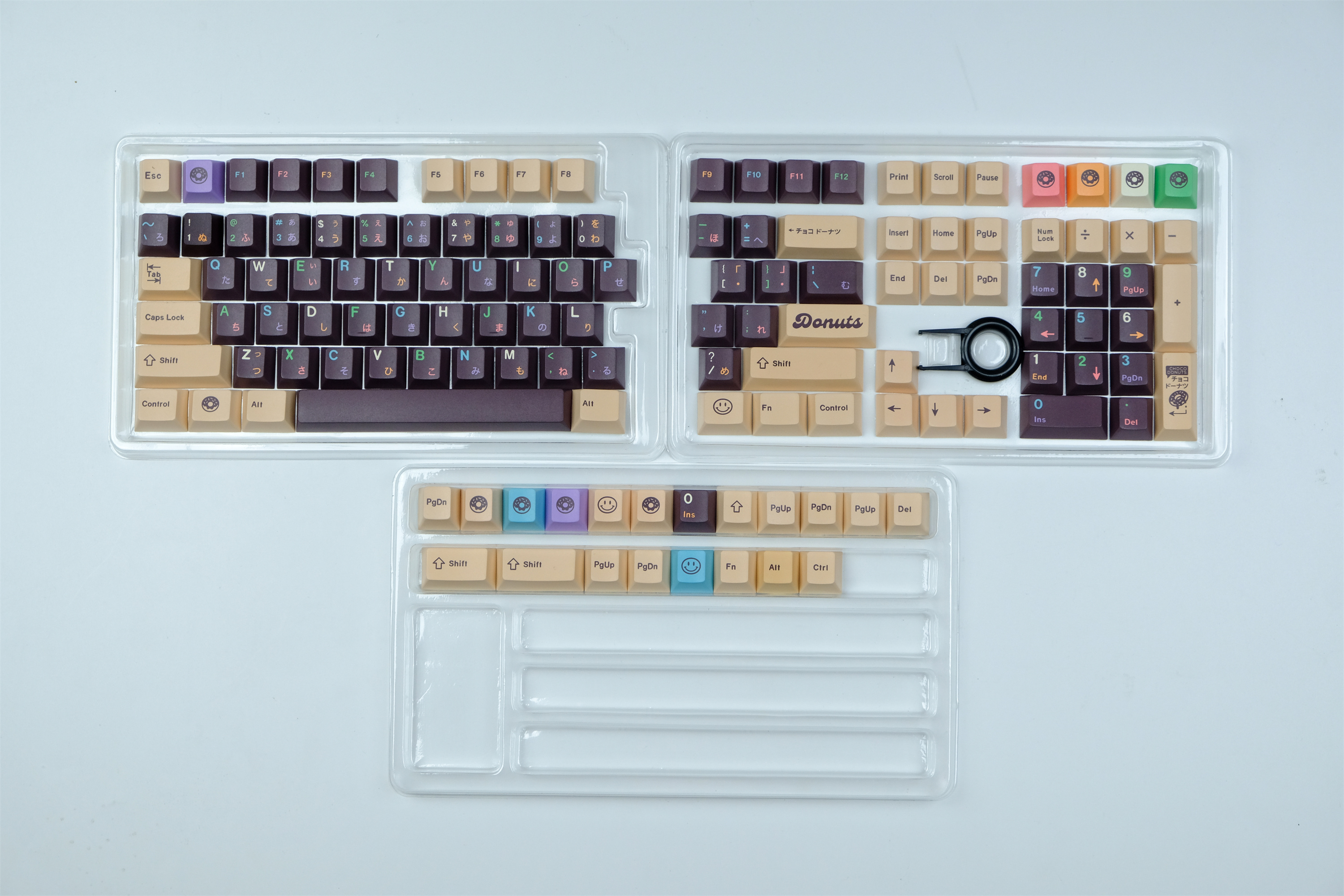 DOMIKEY GLOVE Donut Keycaps, 129 Keys PBT Keycaps Cherry Profile DYE ...