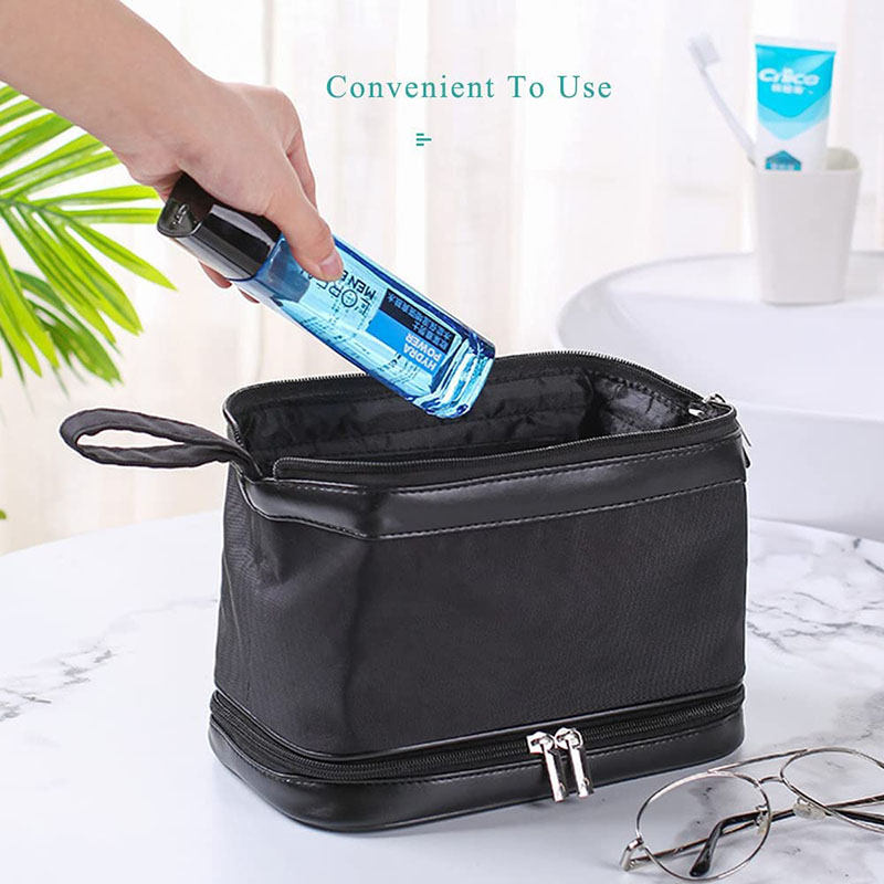 Toiletry Bag Travel Waterproof Cosmetic Bag Bathroom Shower Organizer for Men and Women, black ...
