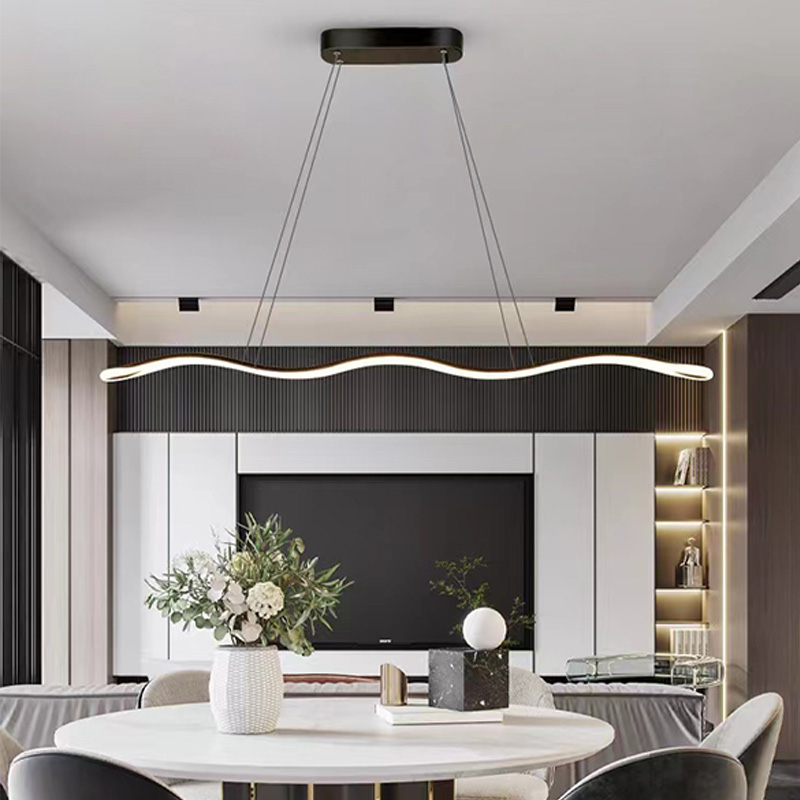 IKEE Minimalist Pendant Light Led Dining Kitchen Bar Table Strip Hanging Lights Nordic Modern ...