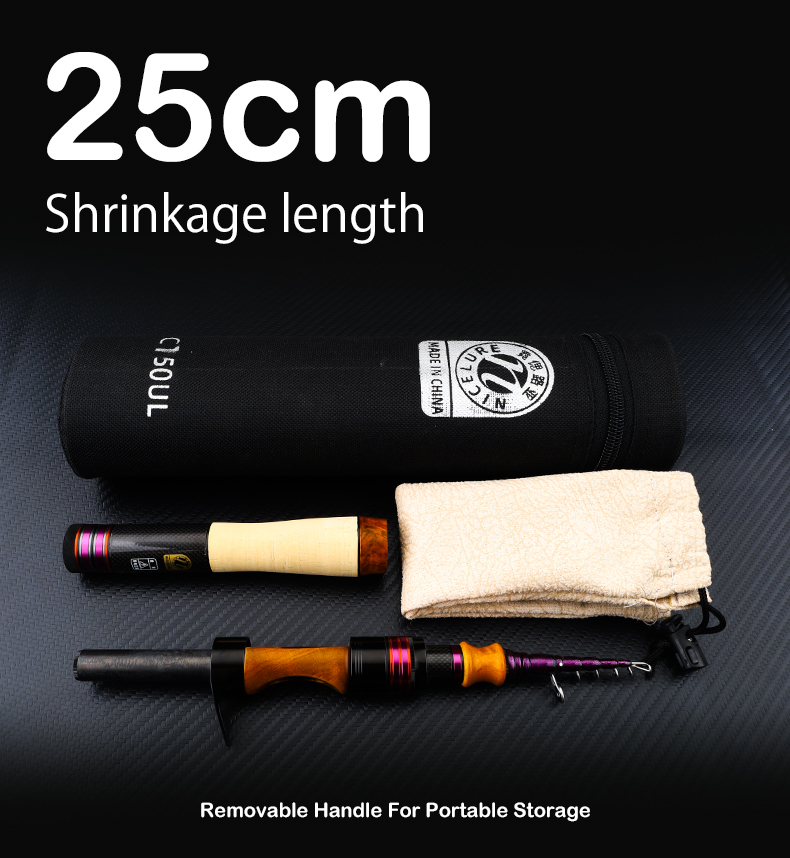 PURELURE 1.50m XUL Telescopic Rod 5ft Travel Rod Trout Spinning Casting ...