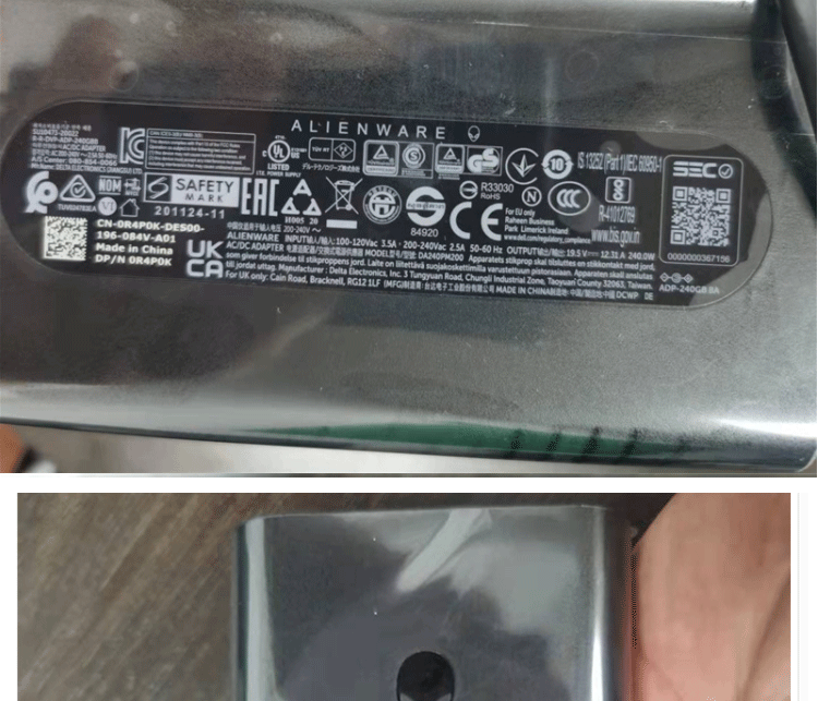 Dell original 240w alien GaN charger power for Alienware M15 M17 X15 ...