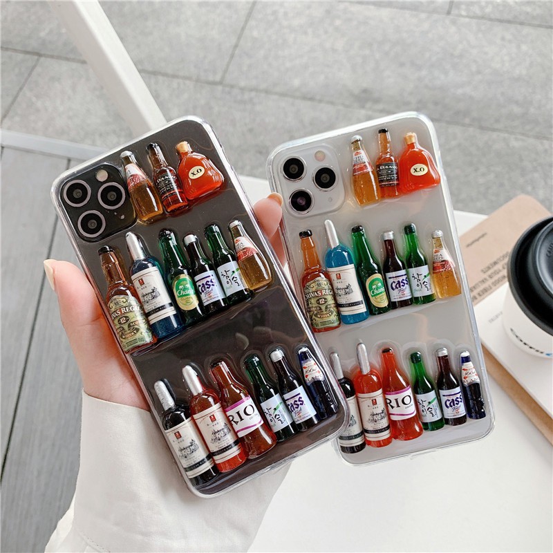 Alcohol Bottle Collection 3D Phone Case for iPhone 15 14 13 12 11