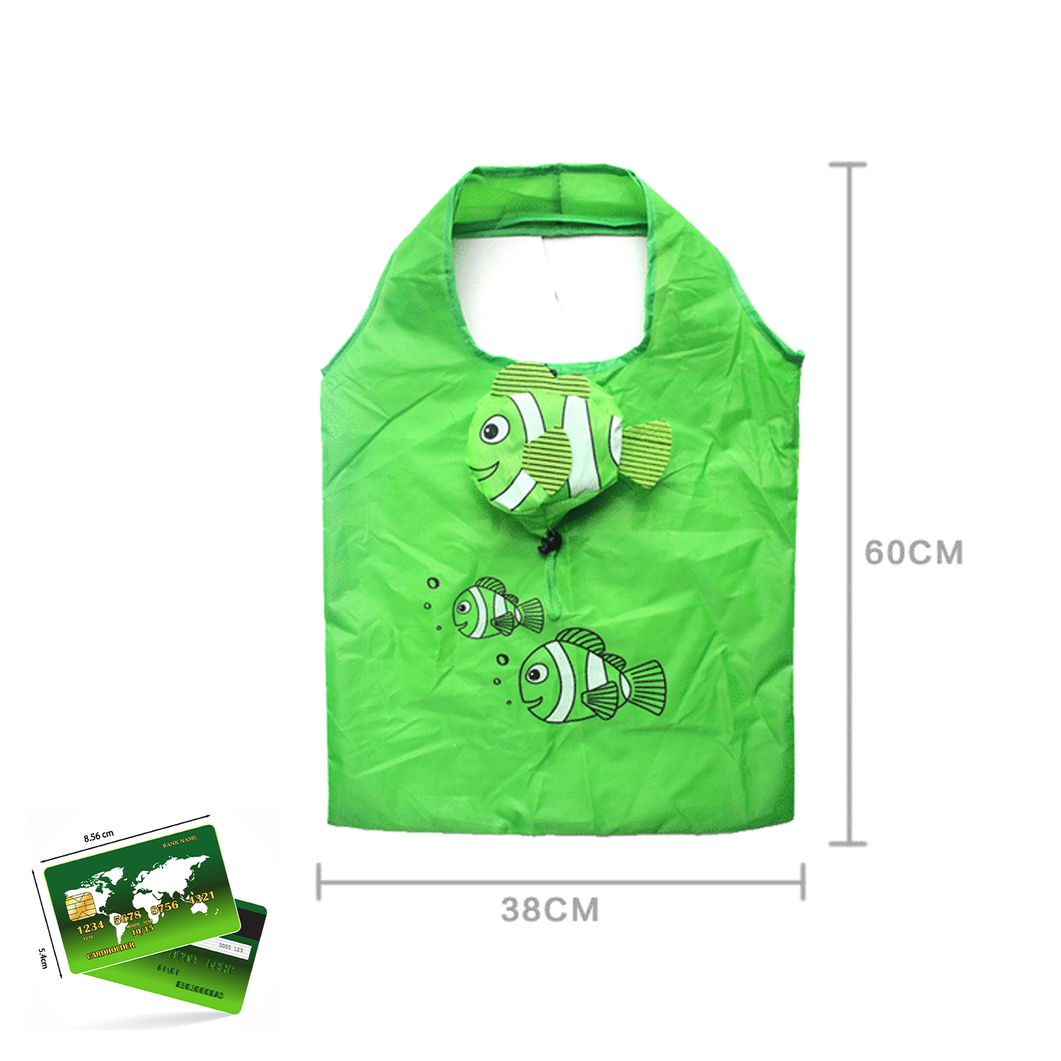 5Pcs Cute Reusable Grocery Bags In Pouch - Animal Bag - Foto 5