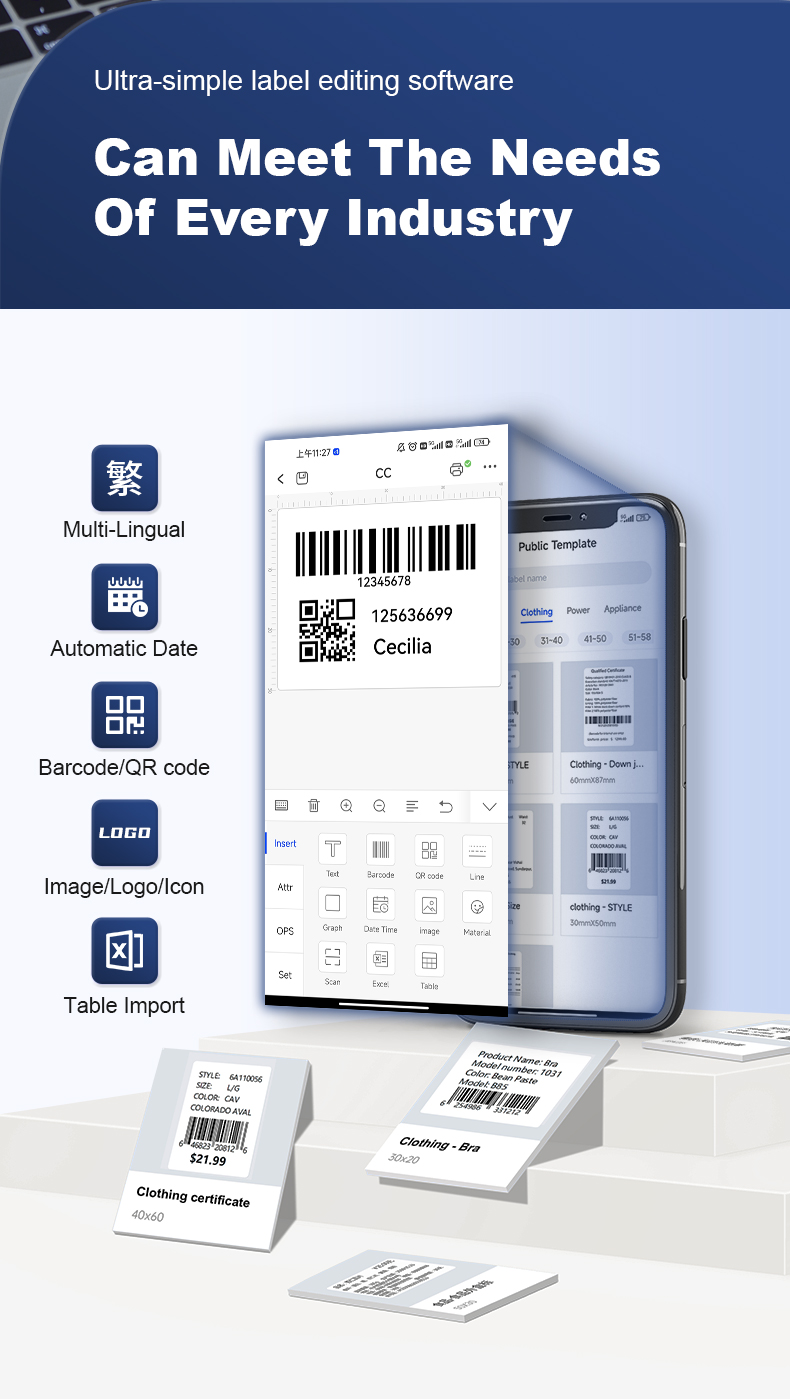 CLABEL 230B HD Label Printer, Inkless Bluetooth Printer, Portable ...