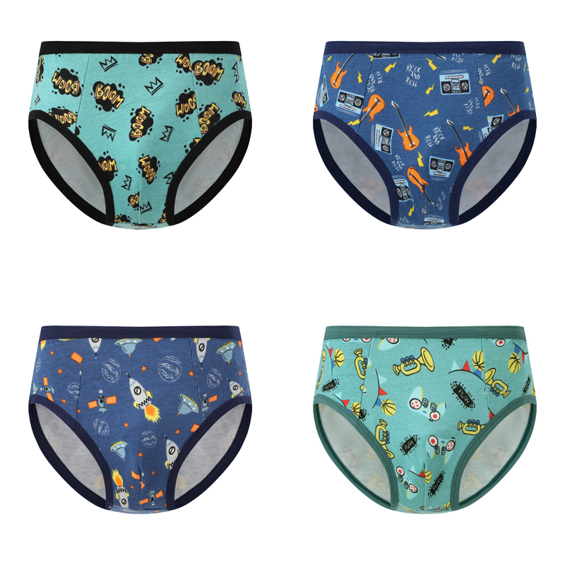 4 Pcs Soft Cotton Kids Boy Underwear Baby Panties Printed Design ...