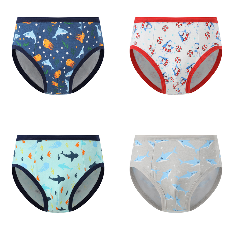 4 Pcs Soft Cotton Kids Boy Underwear Baby Panties Printed Design ...