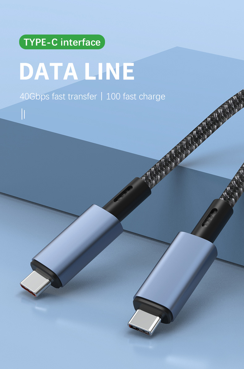 Type C Cable To Type C 40Gbps Data Transfer 8K 60HZ Display Nylon ...