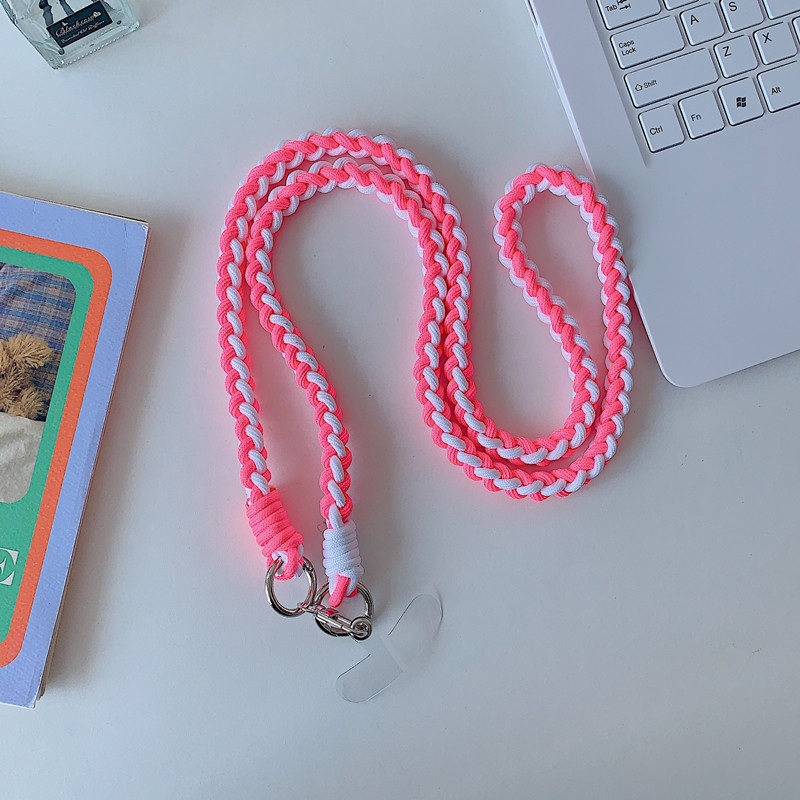Japanese Korean Mobile Phone Lanyard Four-Strand Braided Double Hook ...