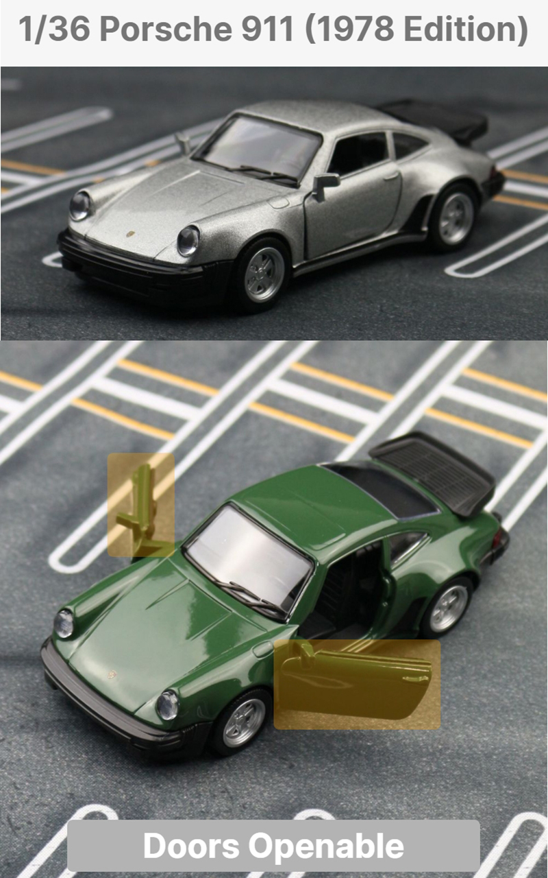 RMZ CITY 1:36 Porsche 911 Turbo 1978 Retro sports car Models Alloy