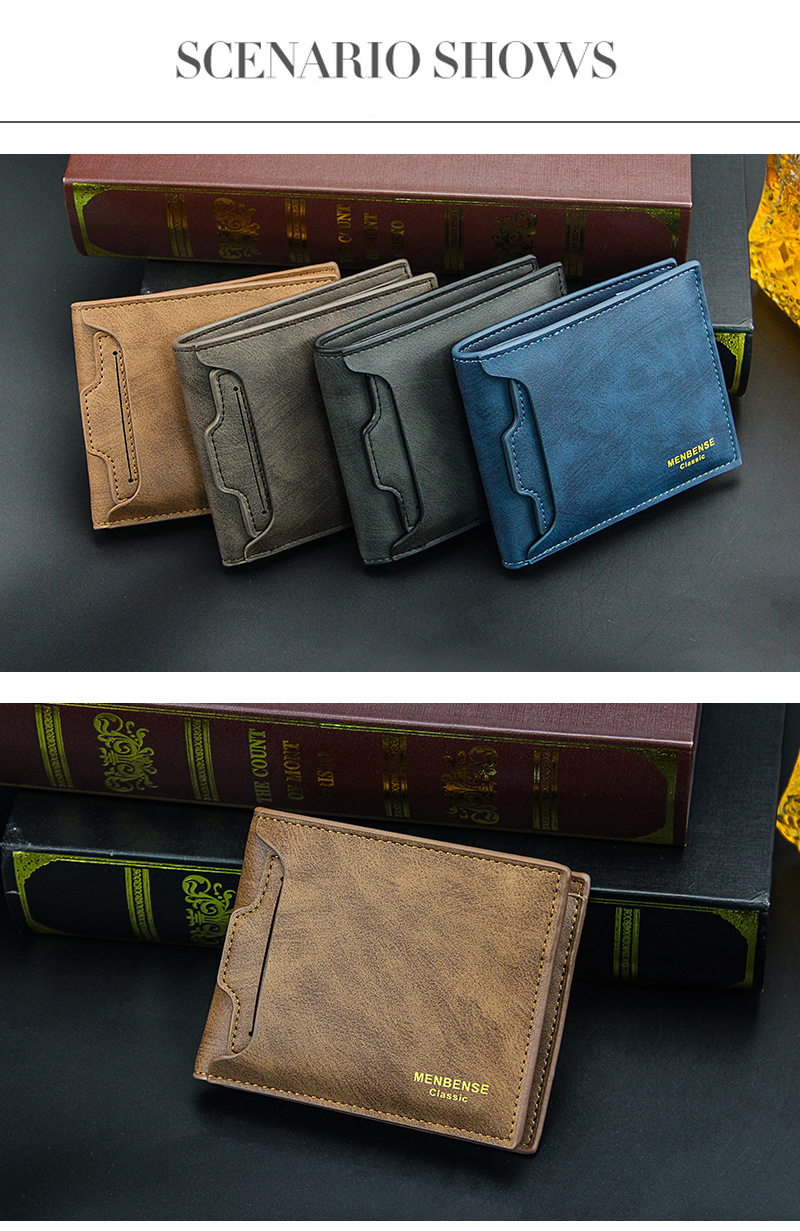 Men Short Wallets PU Leather Wallets Male Purse Card Holder Wallet Men ...