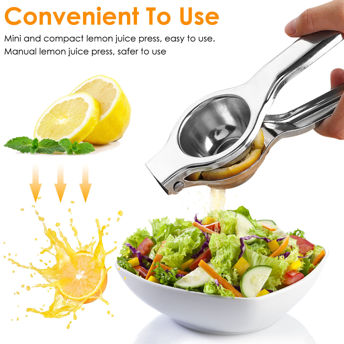 304 Stainless Steel Lemon Squeezer Citrus Juicer Hand Press Heavy Duty ...